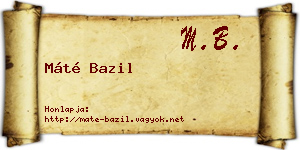 Máté Bazil névjegykártya